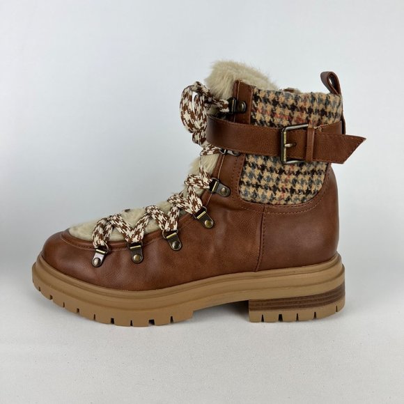 Circus Sam Edelman Womens Gretchen Brown Shearling Hiker Boot Fuzzy size 10 - Picture 7 of 15